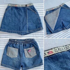 Girls Denim Skort w/ Contrast Pockets
